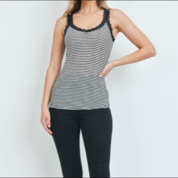 Black & White Stripe Tank - Picture 2 of 5